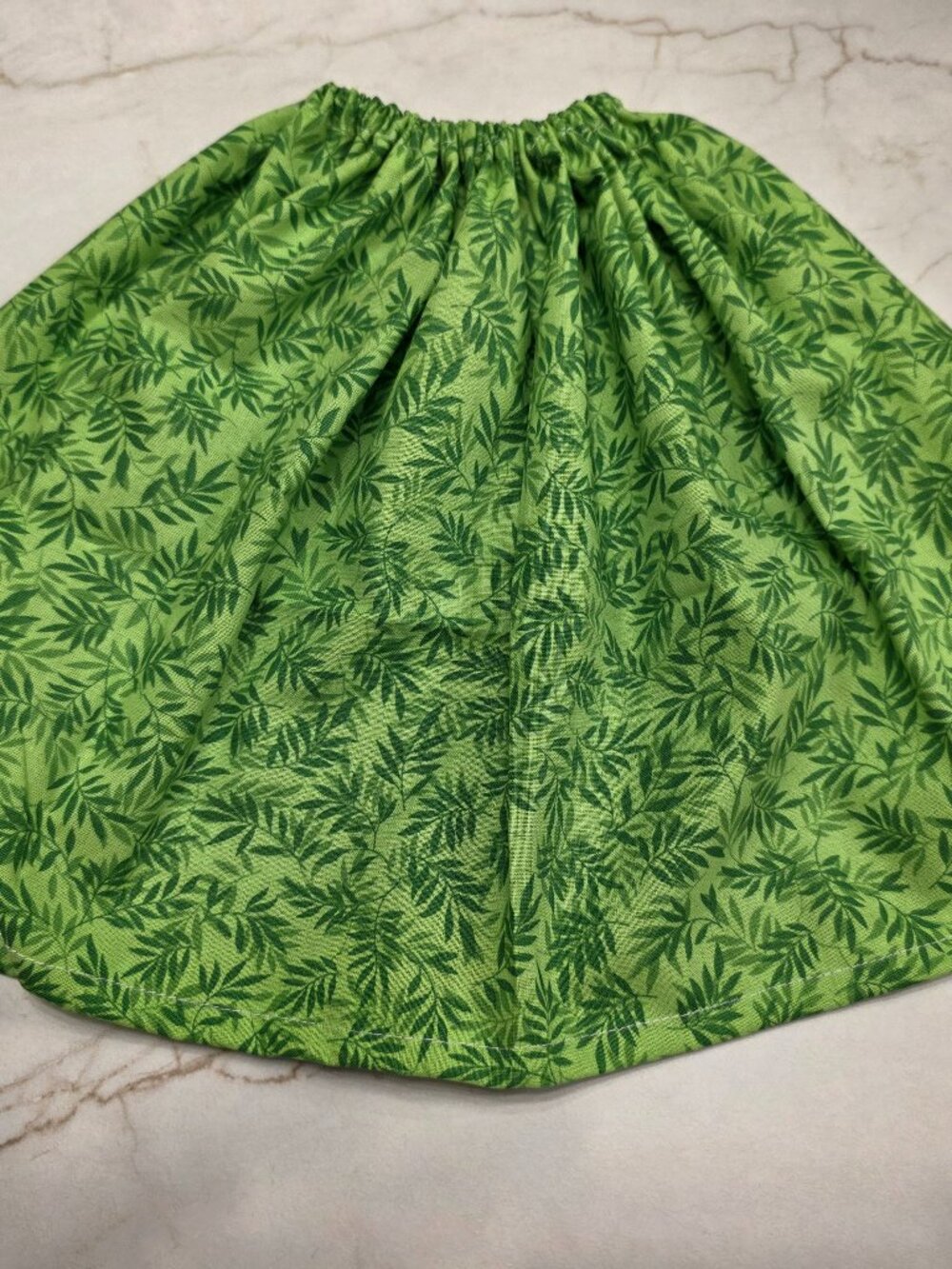 19" Handmade Green Leaf pattern dress
